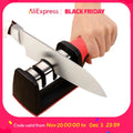 3-Stage Knife Sharpener Set - Diamond & Ceramic Rods Non-Slip Base (B