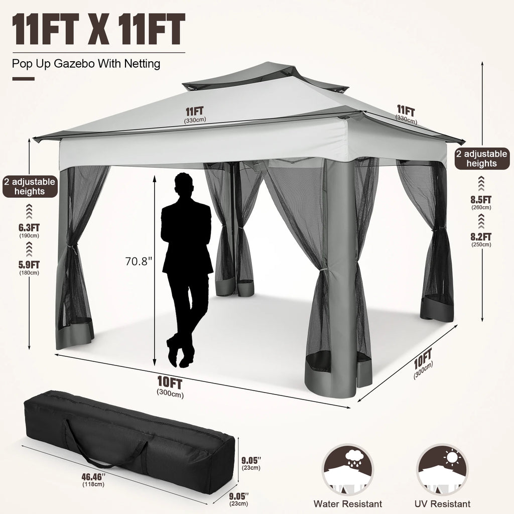 12x12 Pop Up Gazebo With Mosquito Netting