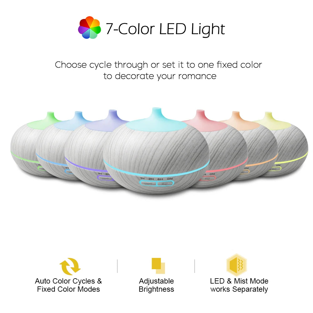 Essential Oil Air Humidifiers f500ml with colorful lights