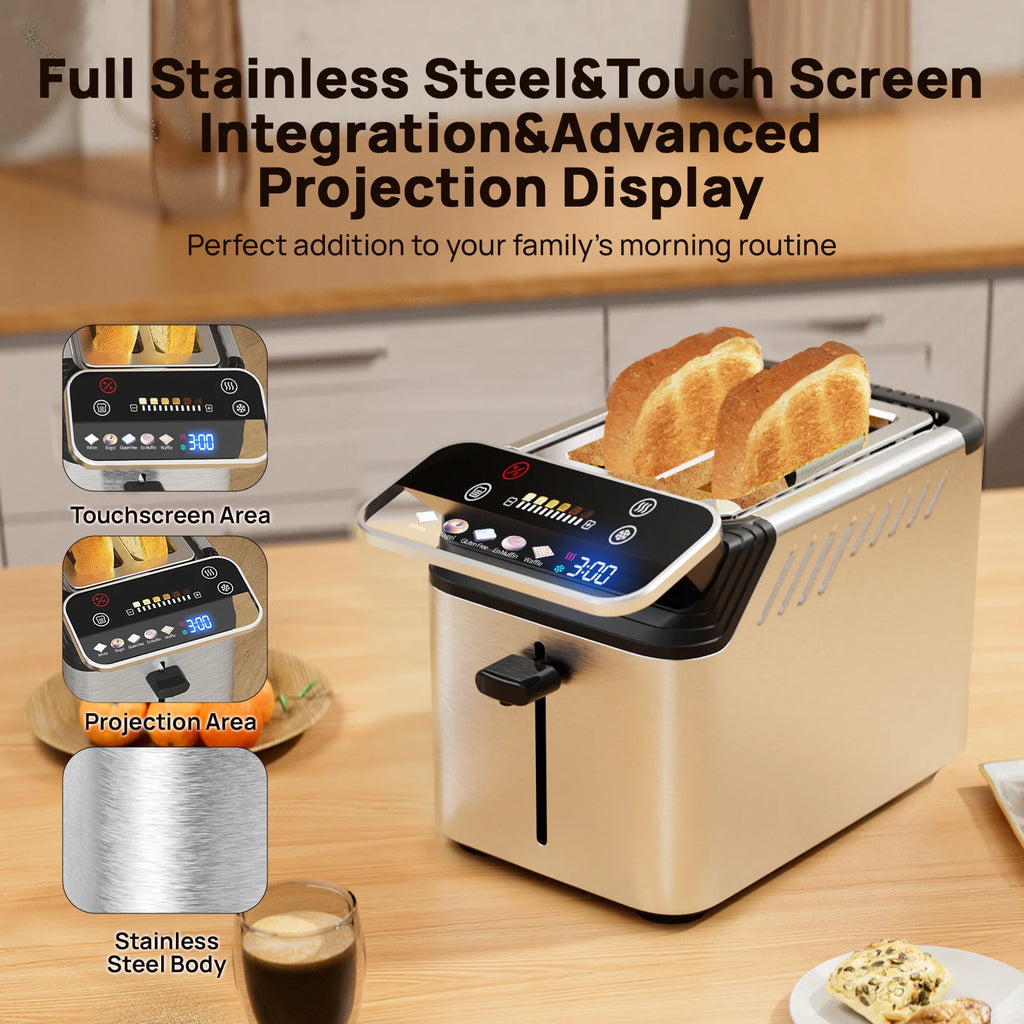 2-slice toaster, Screen And 5 Basic Functions