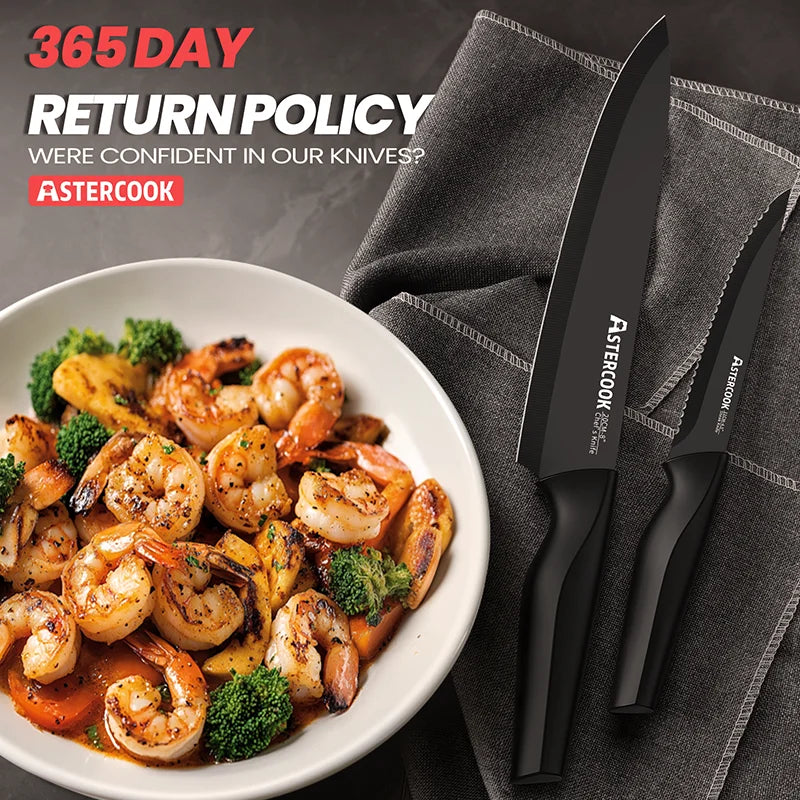 15 Piece Kitchen Knife Set Built-In Sharpener Block