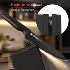 15 Piece Kitchen Knife Set Built-In Sharpener Block