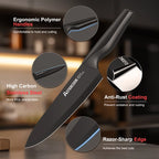 15 Piece Kitchen Knife Set Built-In Sharpener Block