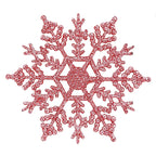 12Pcs/Set Plastic Gold Silver Glitter Powder Snowflake Ornaments