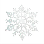 12Pcs/Set Plastic Gold Silver Glitter Powder Snowflake Ornaments