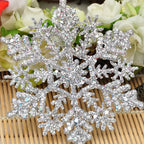 12Pcs/Set Plastic Gold Silver Glitter Powder Snowflake Ornaments