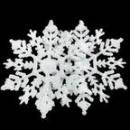 12Pcs/Set Plastic Gold Silver Glitter Powder Snowflake Ornaments