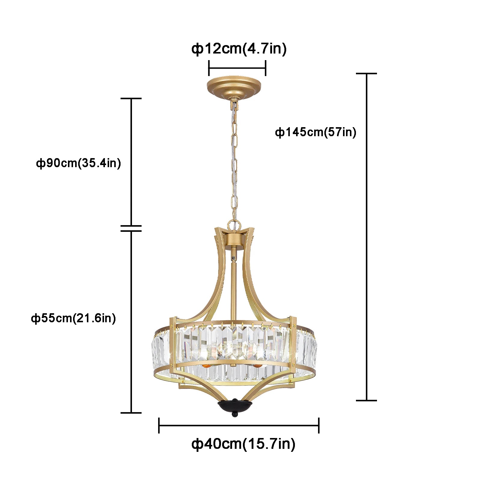 VETRULUS Luxury Crystal Pendant Ceiling Lamp