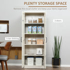 63" Rustic 2-Door Storage Cabinet Pantry Shelves