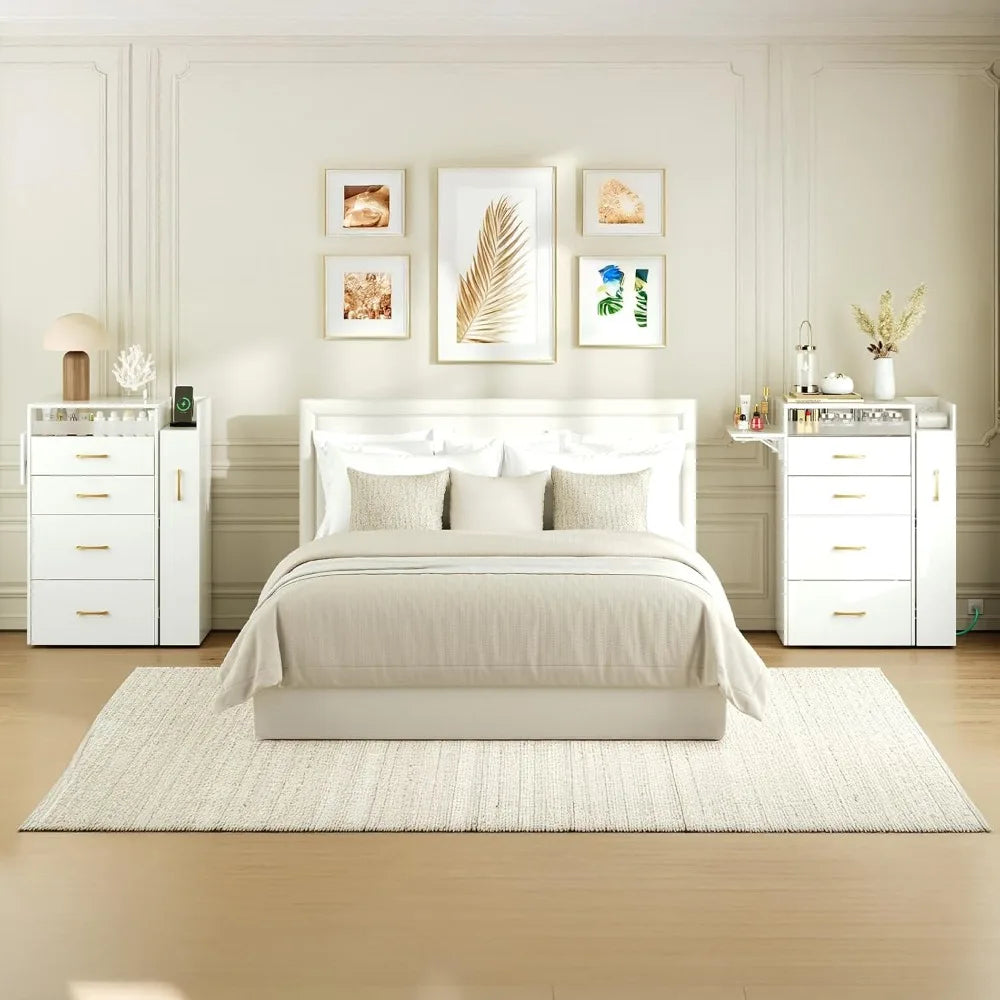 Vanity Desk With Flip Mirror, LED Lighting