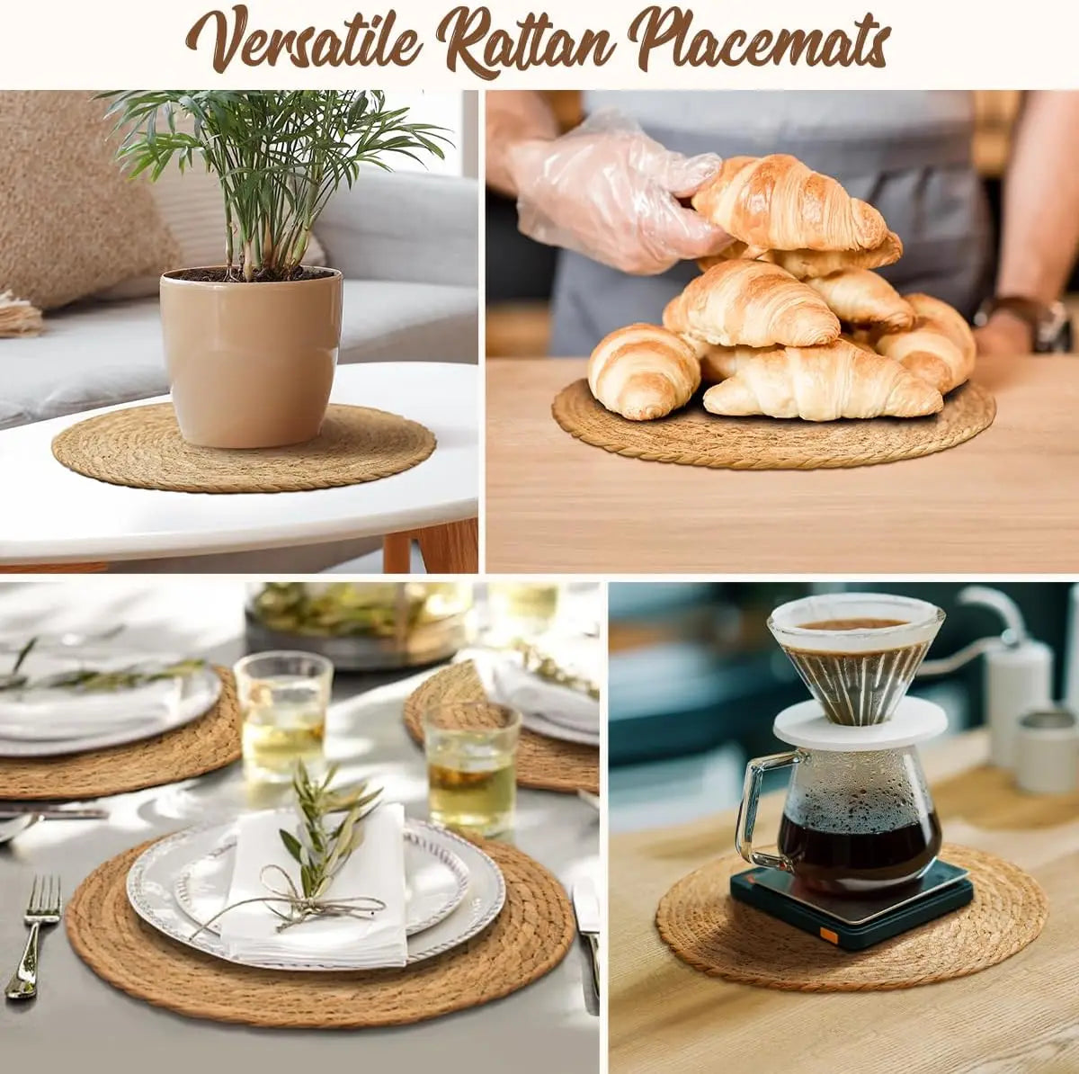 13 In Round Woven Placemats Plate Set Of 10