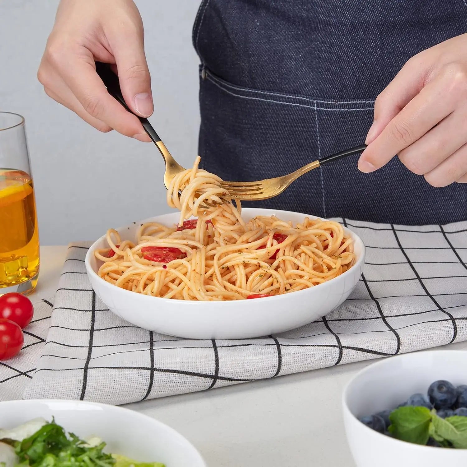 22 Ounce Porcelain Pasta Bowls Set 6 Pack