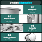 304 Stainless Steel Storage Bucket 33L/12L Airtight Canister