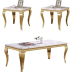 3 P Faux Marble Coffee Table With 2 Side Tables