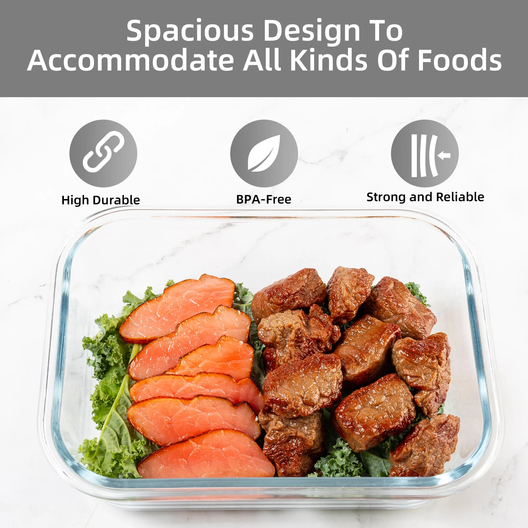 16-Piece Glass Food Storage Containers Set Stackable