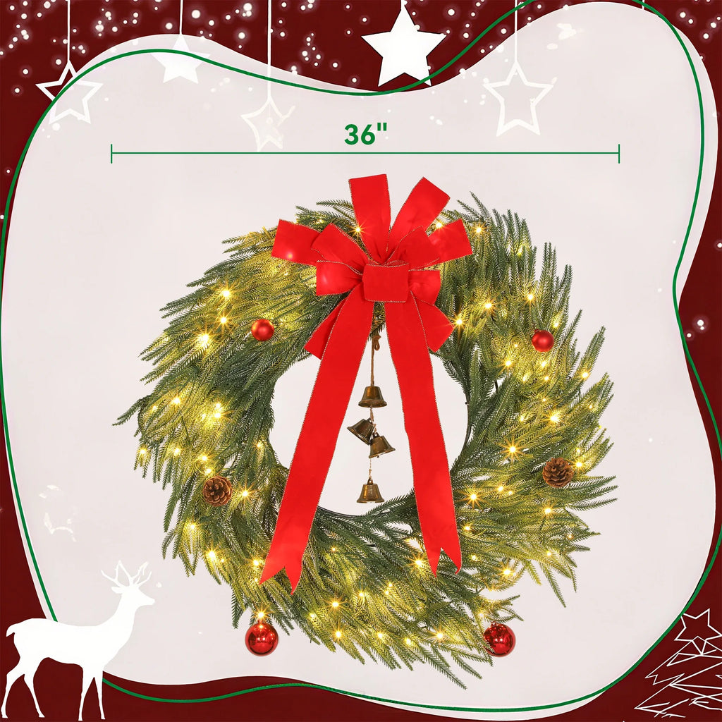 Christmas Wreath With 100 Led Lights