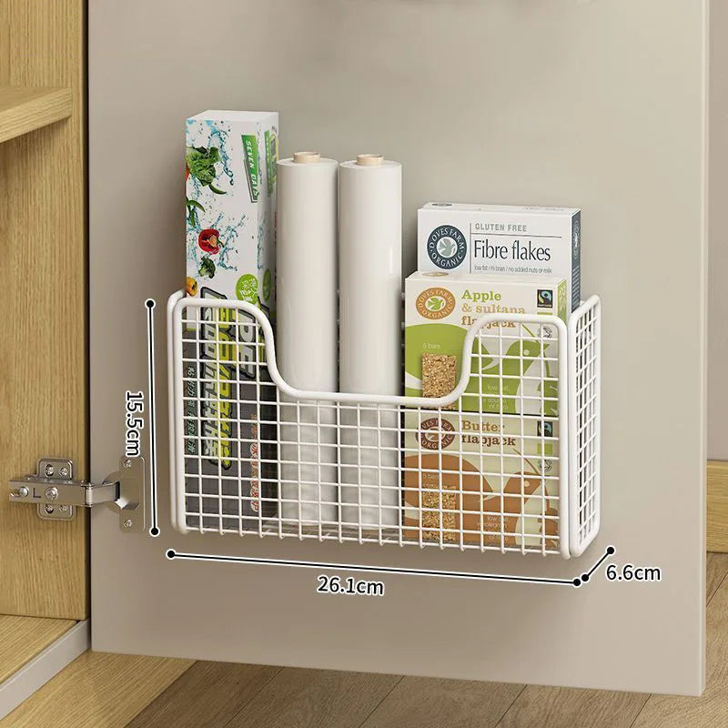 Kitchen Cabinet Door Storage Box Iron Rack