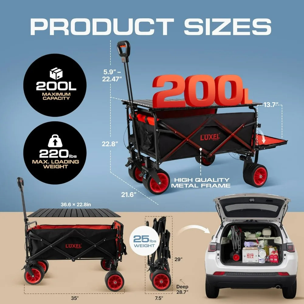 100W Electric Foldable Wagon With Collapsible Design