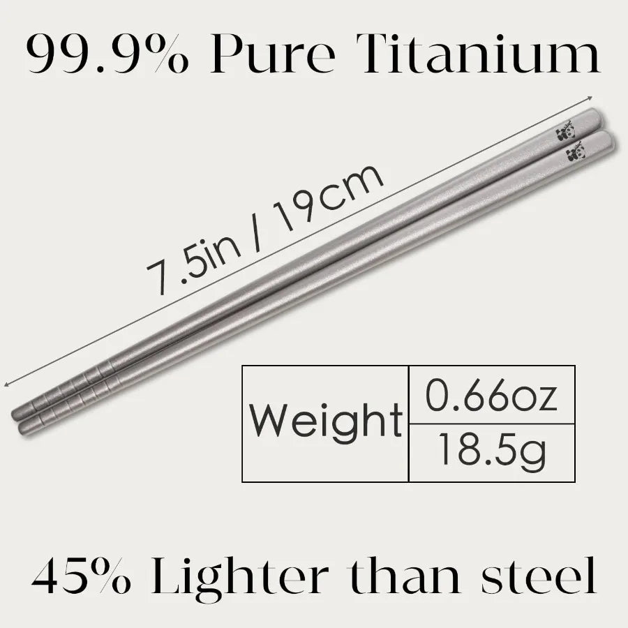 1 Pair Titanium Chopsticks Unbreakable Lightweight