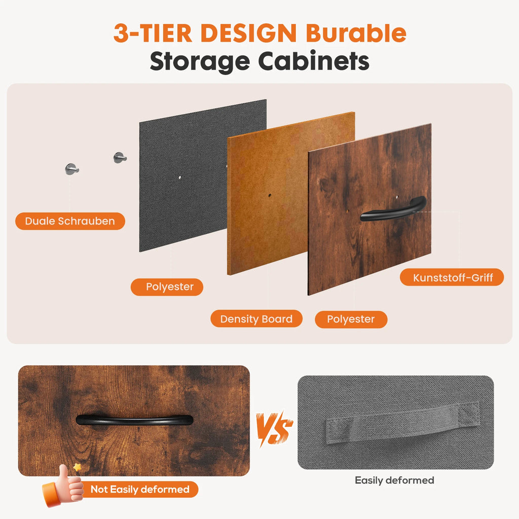 Dresser With 5 Fabric Drawers Nightstand