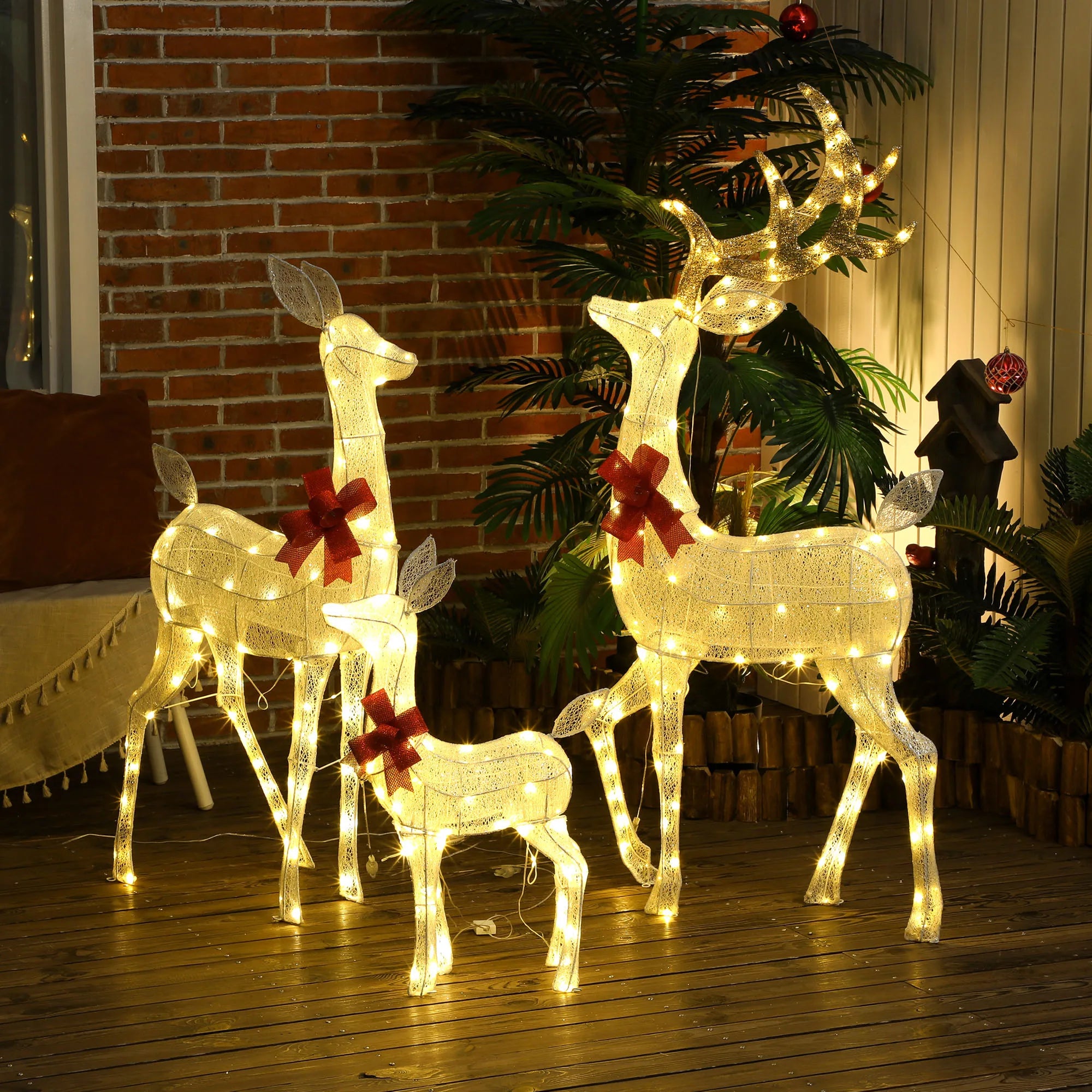 Light Up Christmas Deer Family Set Of 3