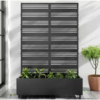 72 in. H x 47 in. W Metal Pots and Planter Raised Box With Trellis
