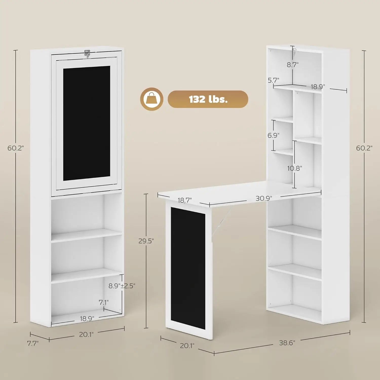 Writing Table, Desk Cabinet With Blackboard