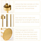 4Sets Candelabra Wedding Centerpieces Gold 48" Metal Candlestick Holders