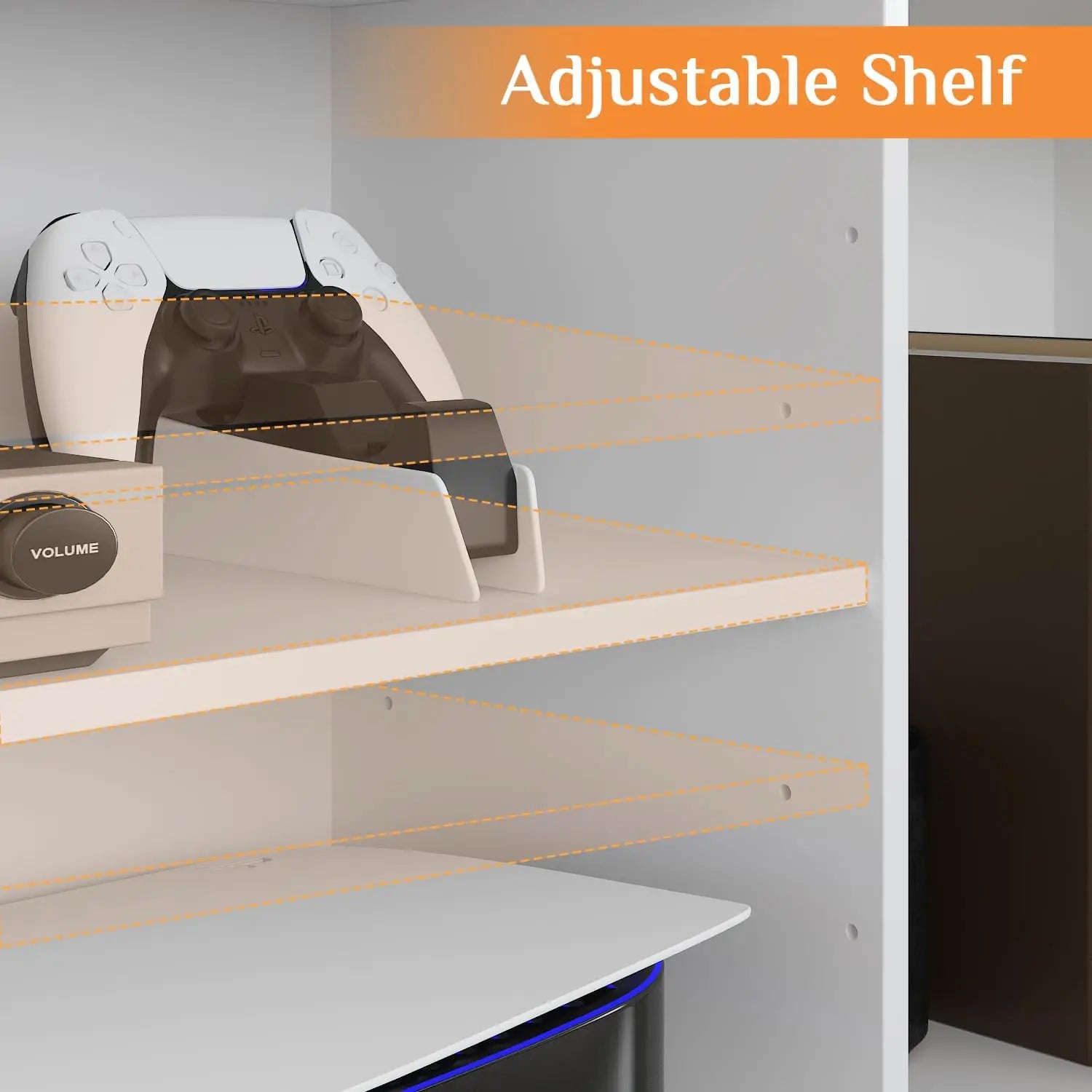 114" Large Entertainment Center, Bookshelves, Lights ,18 Shelves