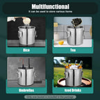304 Stainless Steel Storage Bucket 33L/12L Airtight Canister