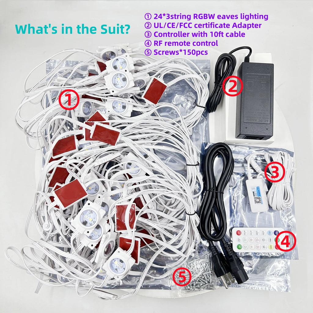 108FT Smart  LED Permanent Outdoor Eave Lights