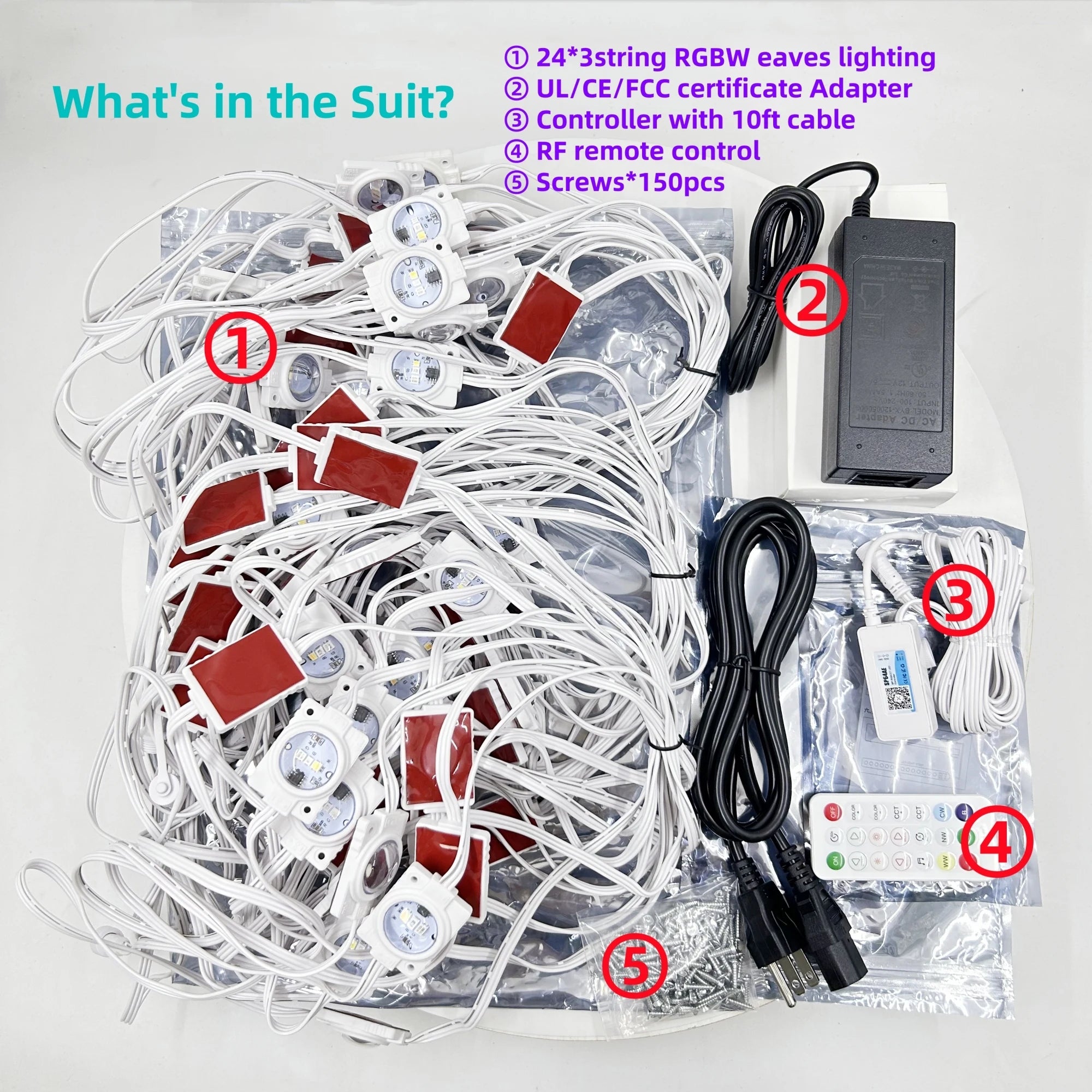 108FT Smart  LED Permanent Outdoor Eave Lights