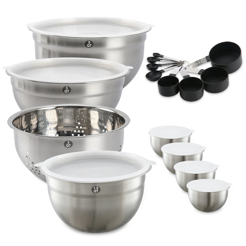 23 Pcs Mixing Bowl Set Baking Stainless