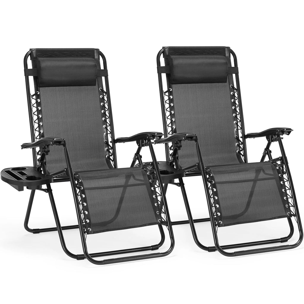 Zero Gravity Set Of 2 Portable Recliner Cup Holder