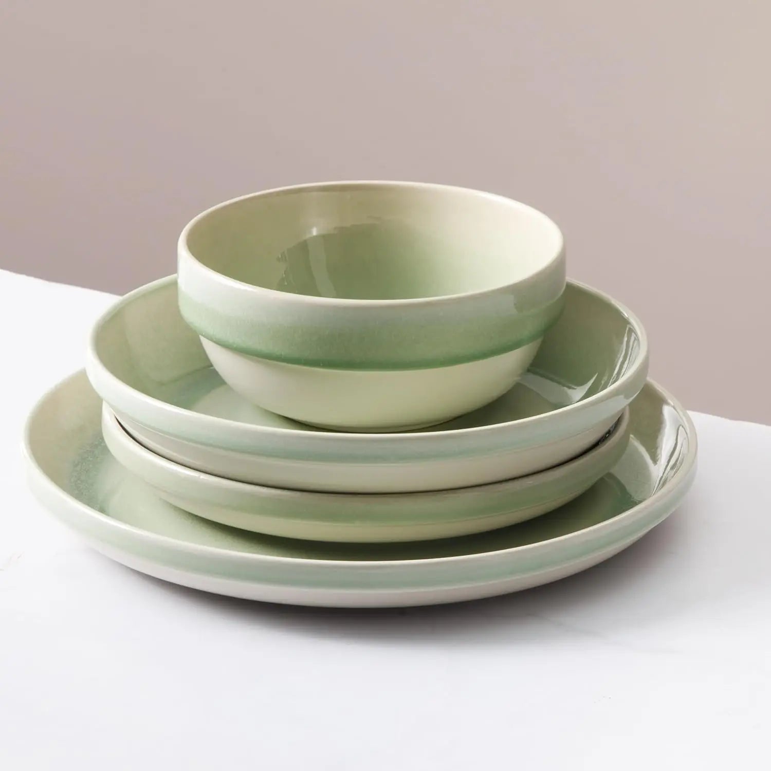 16 Piece Glaze Stoneware Dinnerware Set