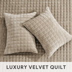King Velvet Quilt Set Ultra Soft Lightweight