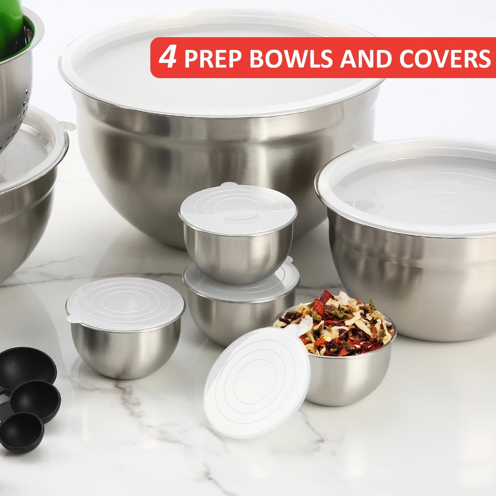 23 Pcs Mixing Bowl Set Baking Stainless