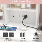 Makeup Vanity With Lights, 37inch Power Strip