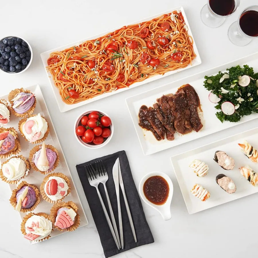 Rectangular Plates Set Of 4 Serving Trays