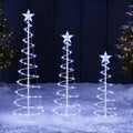 3 Pack Spiral Christmas Tree Light 218 LED Lights Star Topper