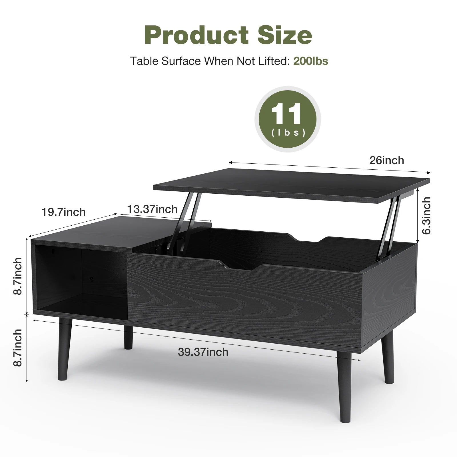 Lift Top Coffee Tables 39.37"x19.7"