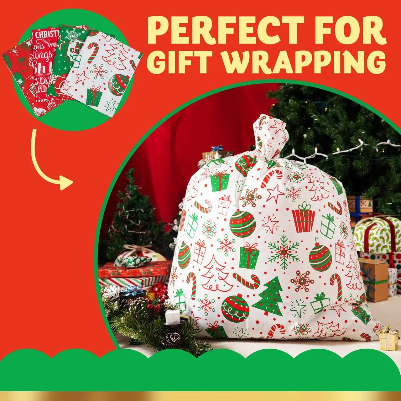 8 Jumbo Goody Gift Bag 44” X 36” With Gift Tags