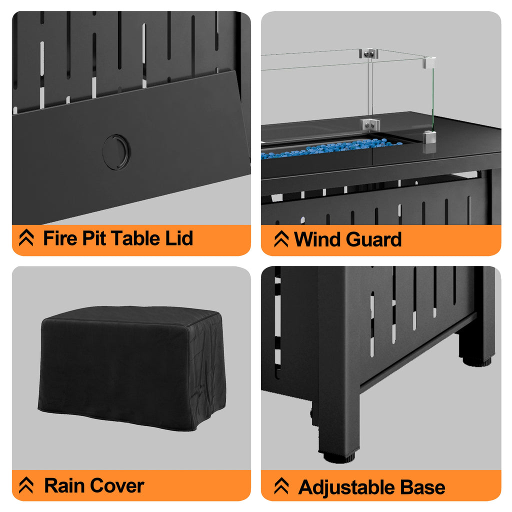 42 Inch Gas Fire Pit With Lid And Cover