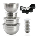 23 Pcs Mixing Bowl Set Baking Stainless