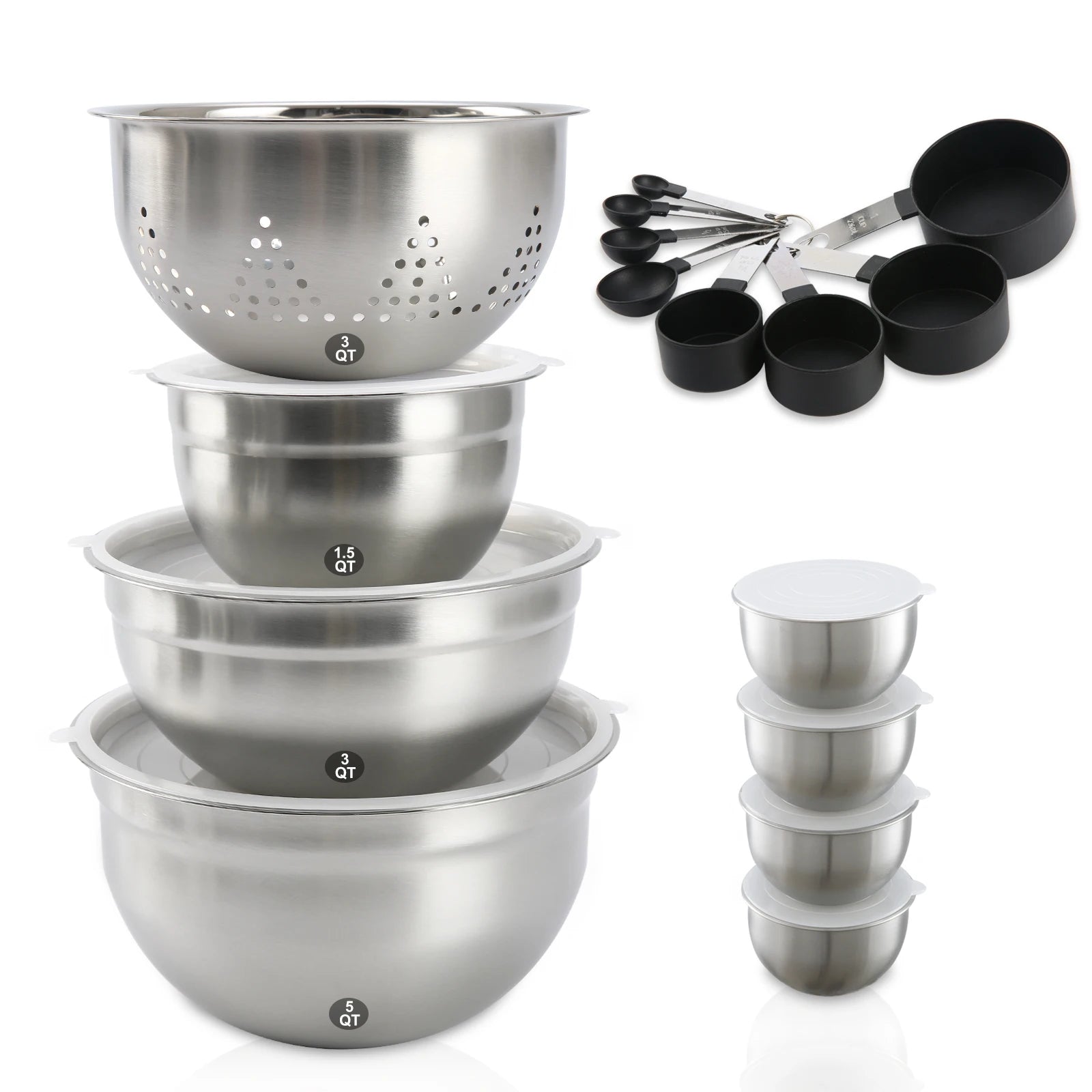 23 Pcs Mixing Bowl Set Baking Stainless