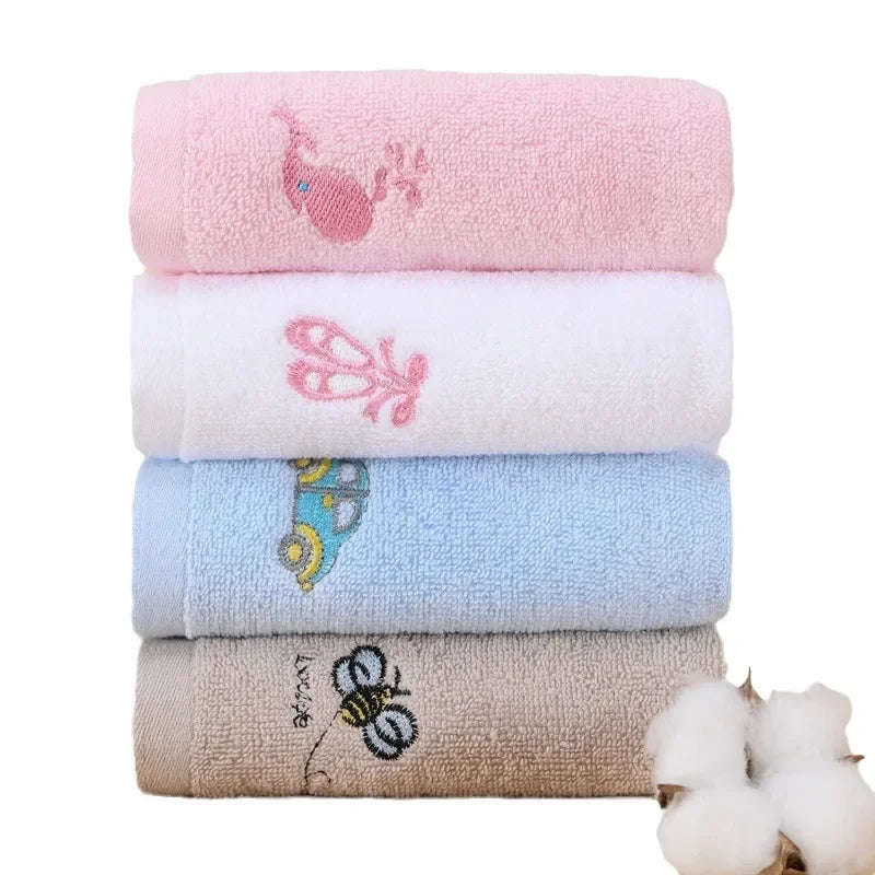 4pcs/lCartoon Embroidery Baby Hook Towel