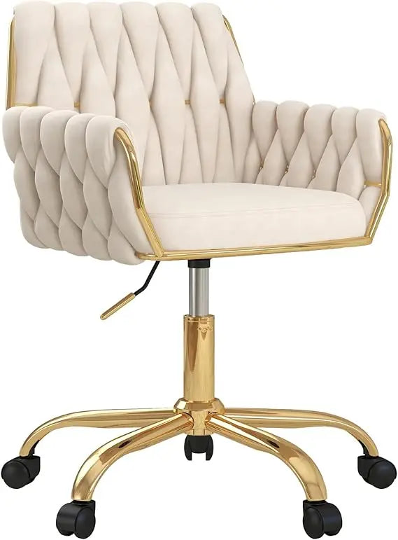 Velvet Home Office Chair, Vanity Chair, 360° Swivel