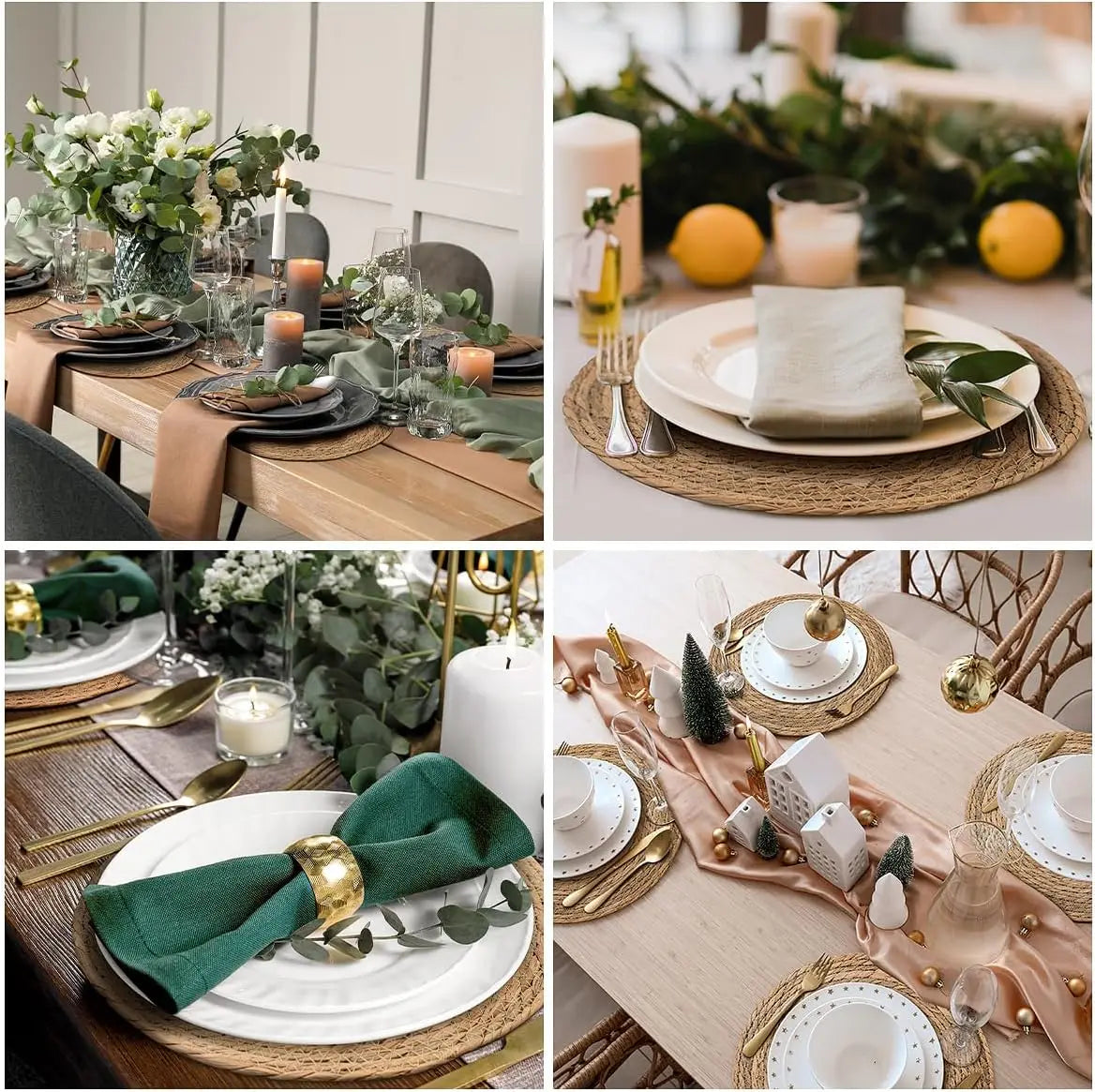 13 In Round Woven Placemats Plate Set Of 10