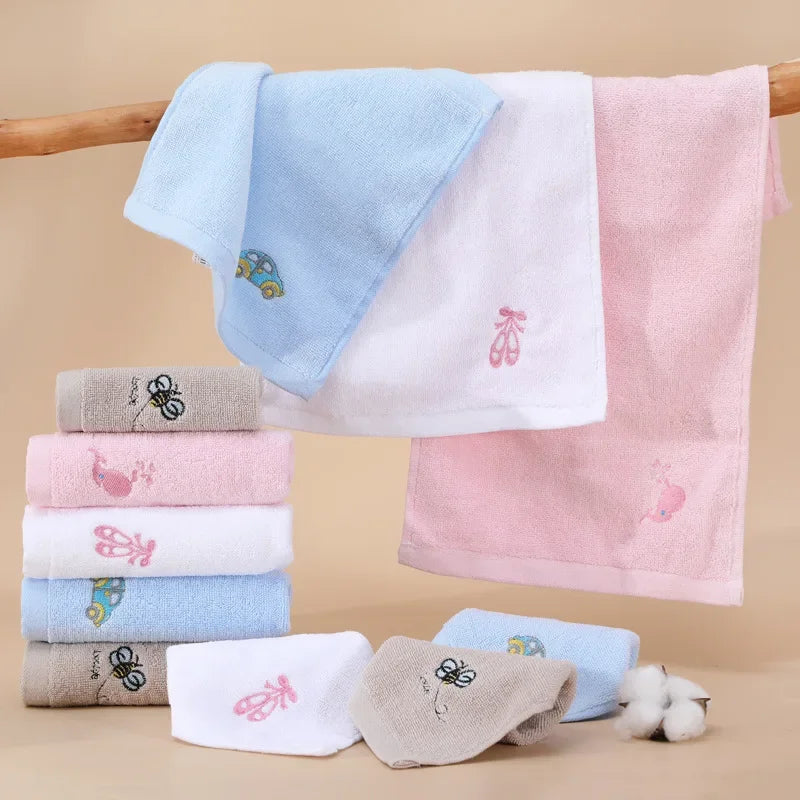 4pcs/lCartoon Embroidery Baby Hook Towel