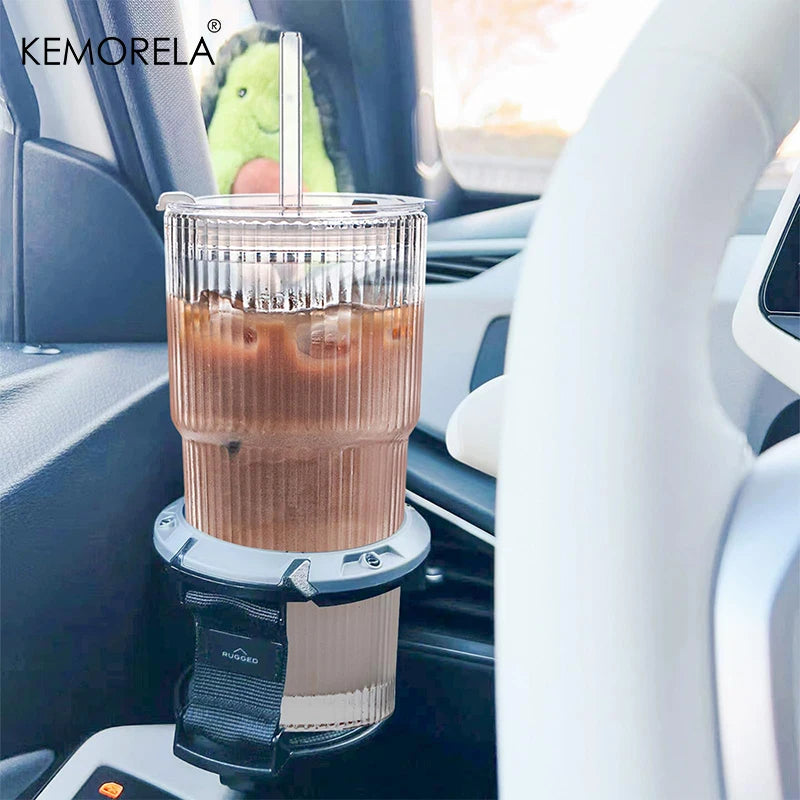 20 oz Ribbed Glass Tumblers Lids and Straws 2/4-Piece